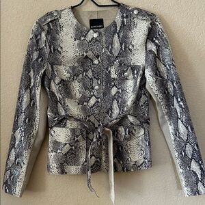 Marciano Women's Snake Print Blazer - Black and White
